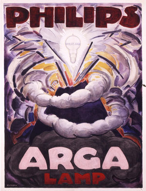 Affiche voor argalampen, ca. 1918