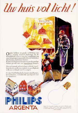 Advertentie voor argentalampen, ontwerp Cornelis van Leeuwen, 1929
